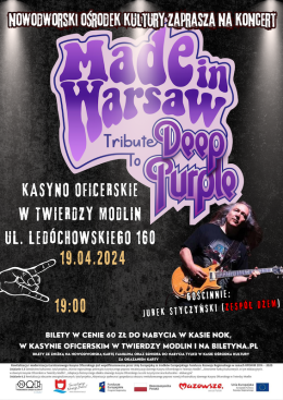 Nowy Dwór Mazowiecki Wydarzenie Koncert Made in Warsaw - Tribute to Deep Purple + Jurek Styczyński (Dżem)